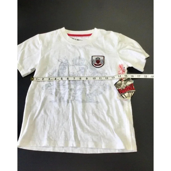 NWT Kapital K Boys White Stretch Crew Neck Short Sleeve Graphic T-Shirt Size 8 - Picture 4 of 9
